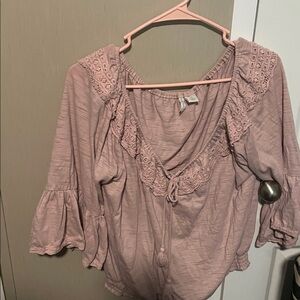 Elegant Pink Lace Blouse